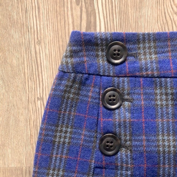 NWOT GAP Wool Blue Plaid Lined Skirt, 2 - Picture 3 of 3